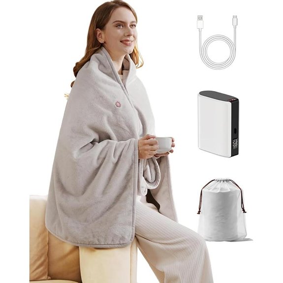 Rechargeable Cordless Heated Blanket with Battery Pack