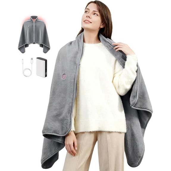 Cordless Heated Throw with Battery and Infrared Heating