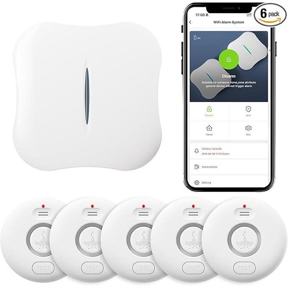 WiFi Water Leak Detectors (5 Pack) with App Alerts