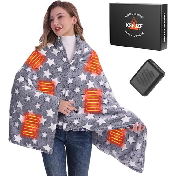 Cordless Heated Blanket with Power Bank (Navy)