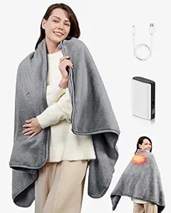 Cordless Heated Blanket with Rechargeable Battery