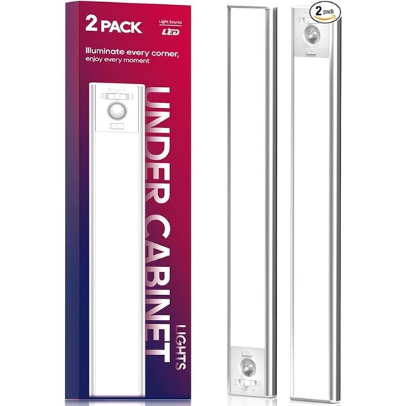 Wireless Rechargeable Motion Sensor Under Cabinet Lights (2 Pack)