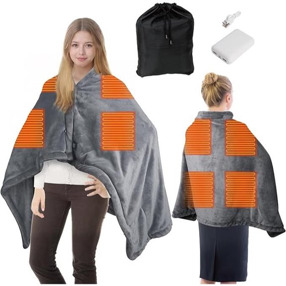 Cordless Heated Blanket with Power Bank and 3 Settings