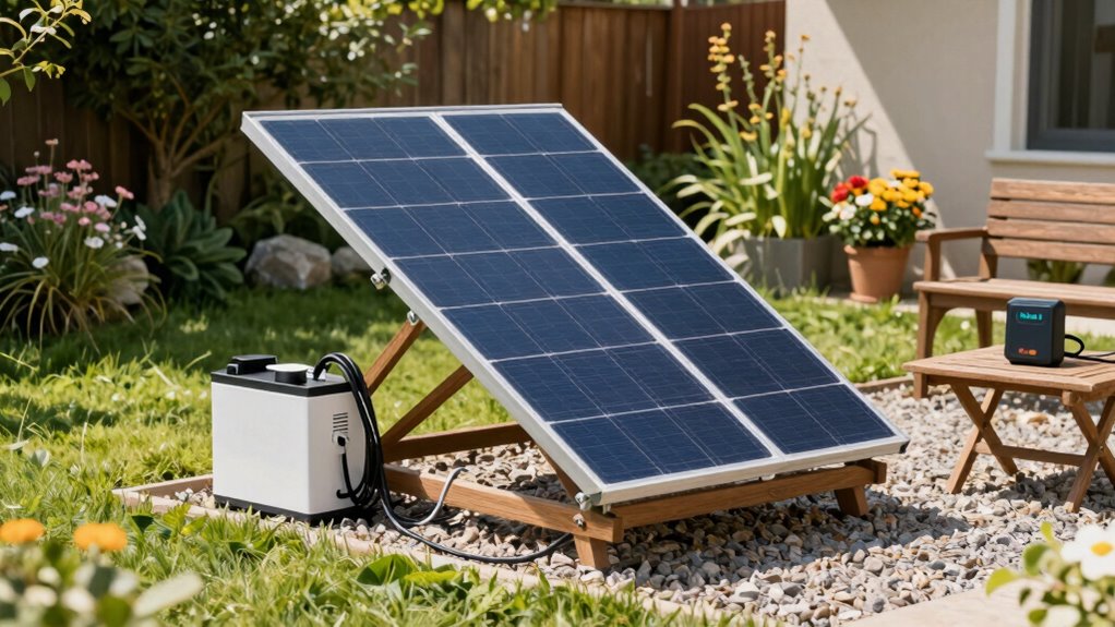 backyard solar charging setup