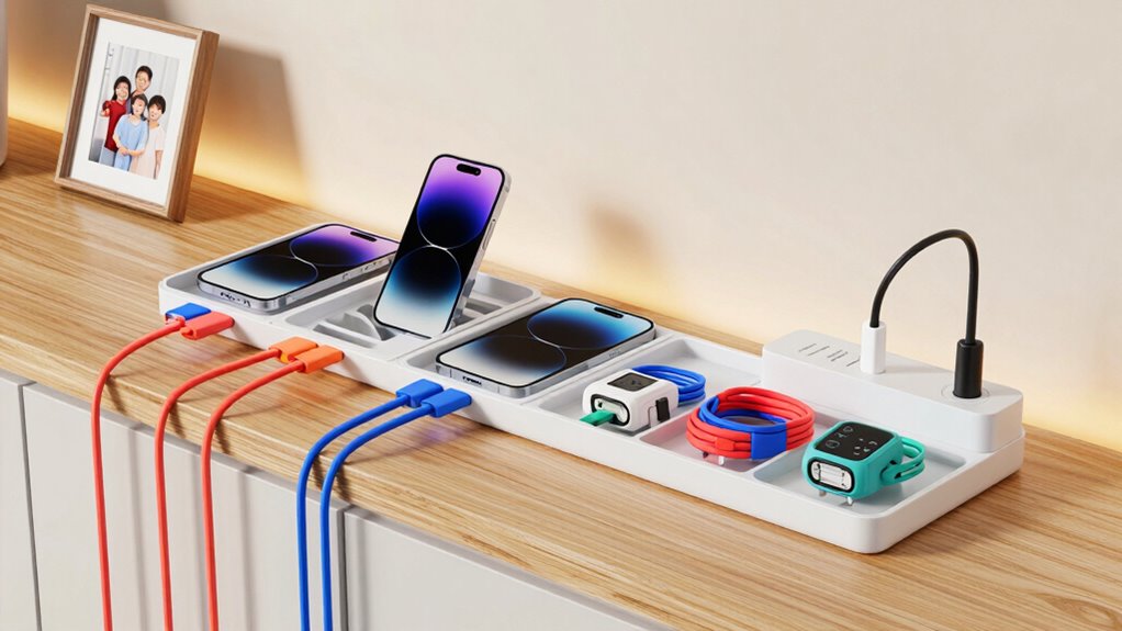 organized family device charging