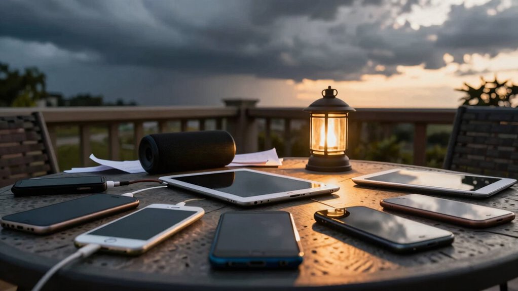 phone batteries before storms