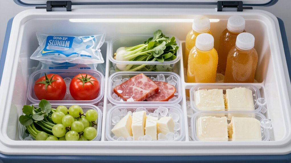 proper cooler organization and ice placement