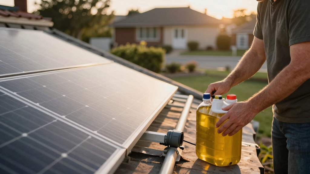 Home cooling panel based on PV and waste cooking oil