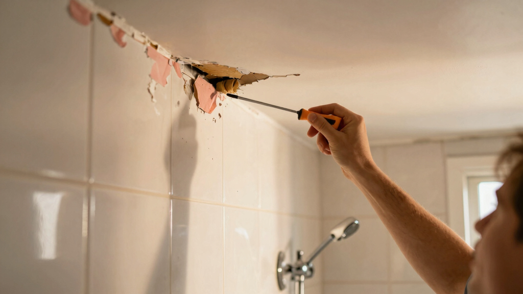 This Bath Had Peeling Molding, a Drop Ceiling, and Pink Grout — Now It's Classic