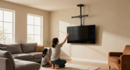 She Didn't Want Her TV Taking Up Wall Space — So She Hung It From The Ceiling