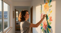 Her Sister Painted Flowers On Her Hallway Walls — Now It’s A Colorful Escape