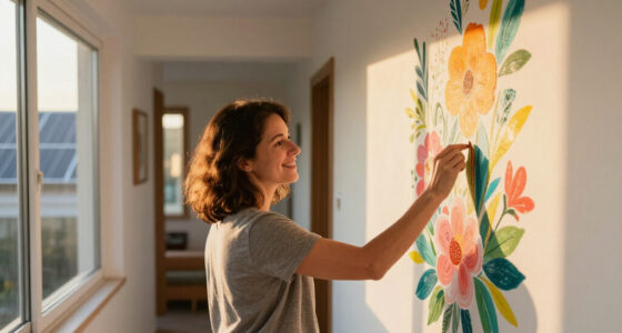 Her Sister Painted Flowers On Her Hallway Walls — Now It’s A Colorful Escape