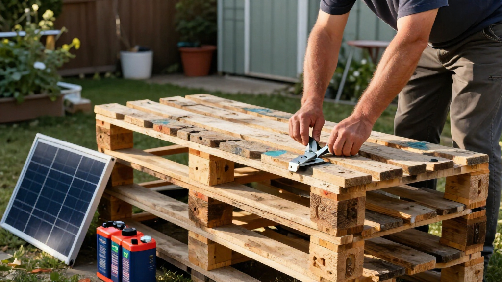 Man Turns Old Wood Pallets Into A Space-Saving Piece Of Furniture With An Impressive DIY