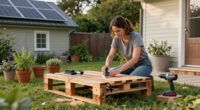 Woman Upcycles Old Wood Pallets Into A Backyard Showpiece With An Impressive DIY