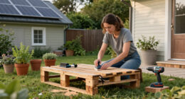 Woman Upcycles Old Wood Pallets Into A Backyard Showpiece With An Impressive DIY